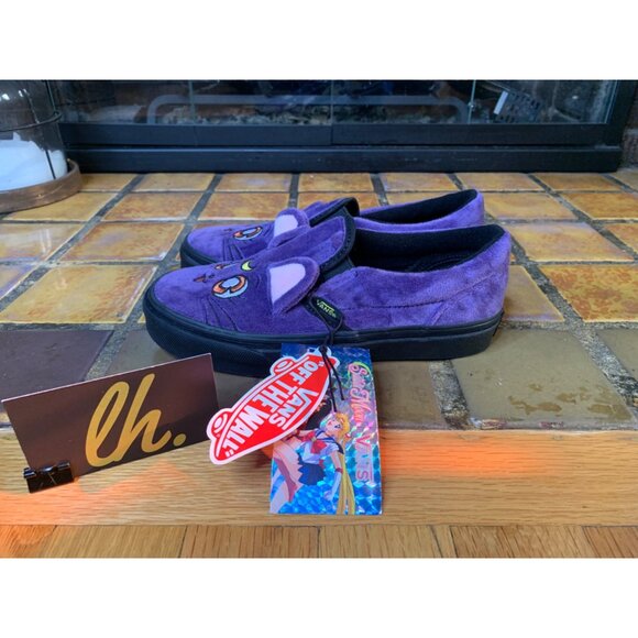 Vans Other - Kids 2.5 Vans x Sailor Moon “Luna” Purple Plush Slip On Shoes
